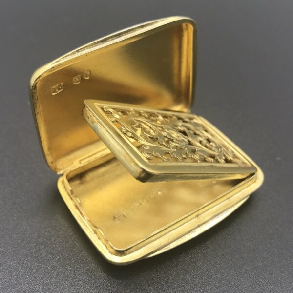 Unusual Victorian (1857) Sterling Silver Gilt Vinaigrette