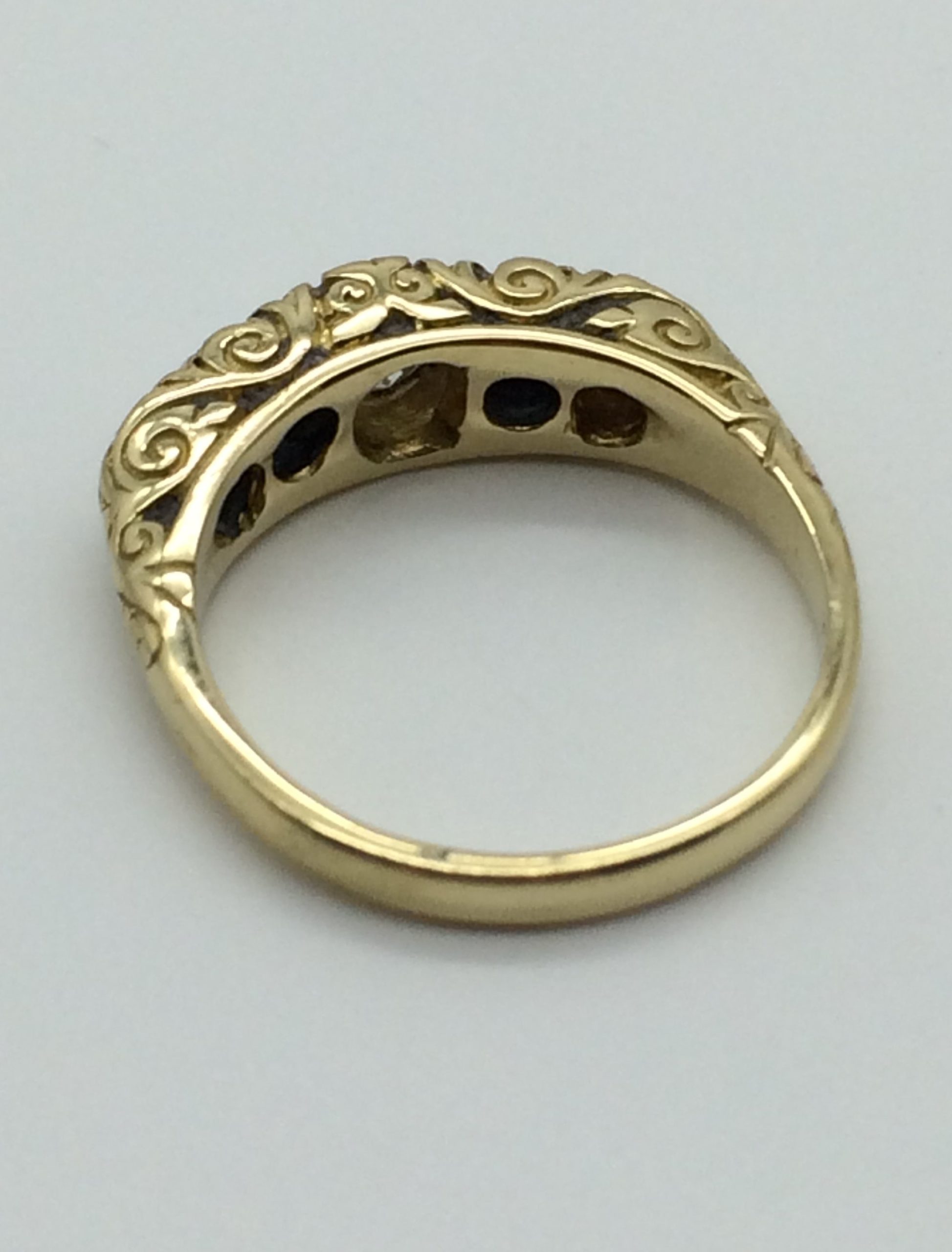 Vintage 18ct Gold, Diamond and Sapphire Dress Ring