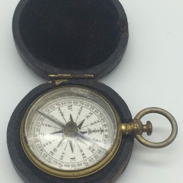 Victorian Mini Leather-Cased Compass