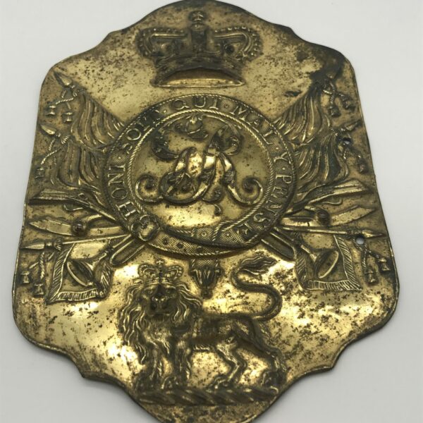 Rare British Army Brass Stove Pipe Shako Plate