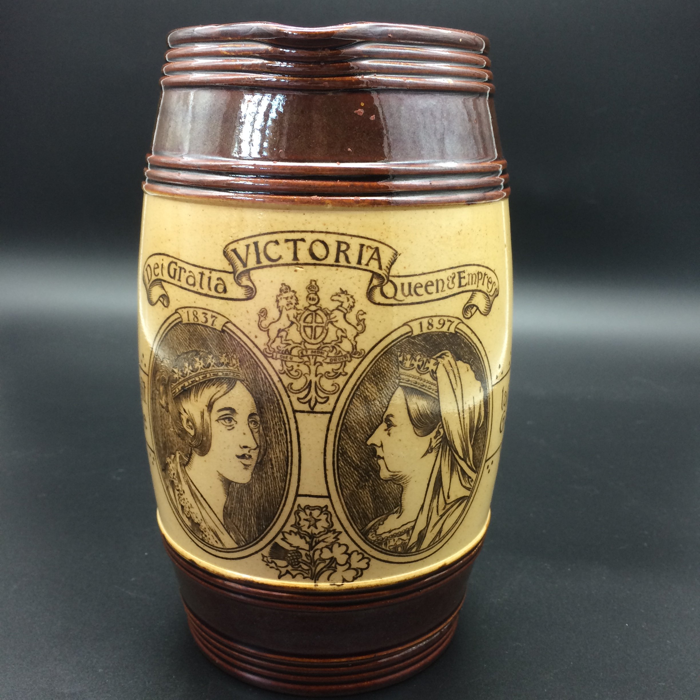 Victorian ‘Doulton Lambeth’ Queen Victoria 1897 Jubilee Jug