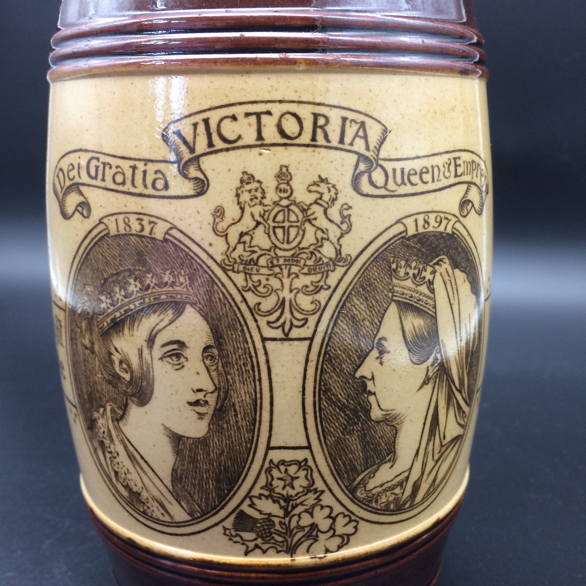 Victorian ‘Doulton Lambeth’ Queen Victoria 1897 Jubilee Jug