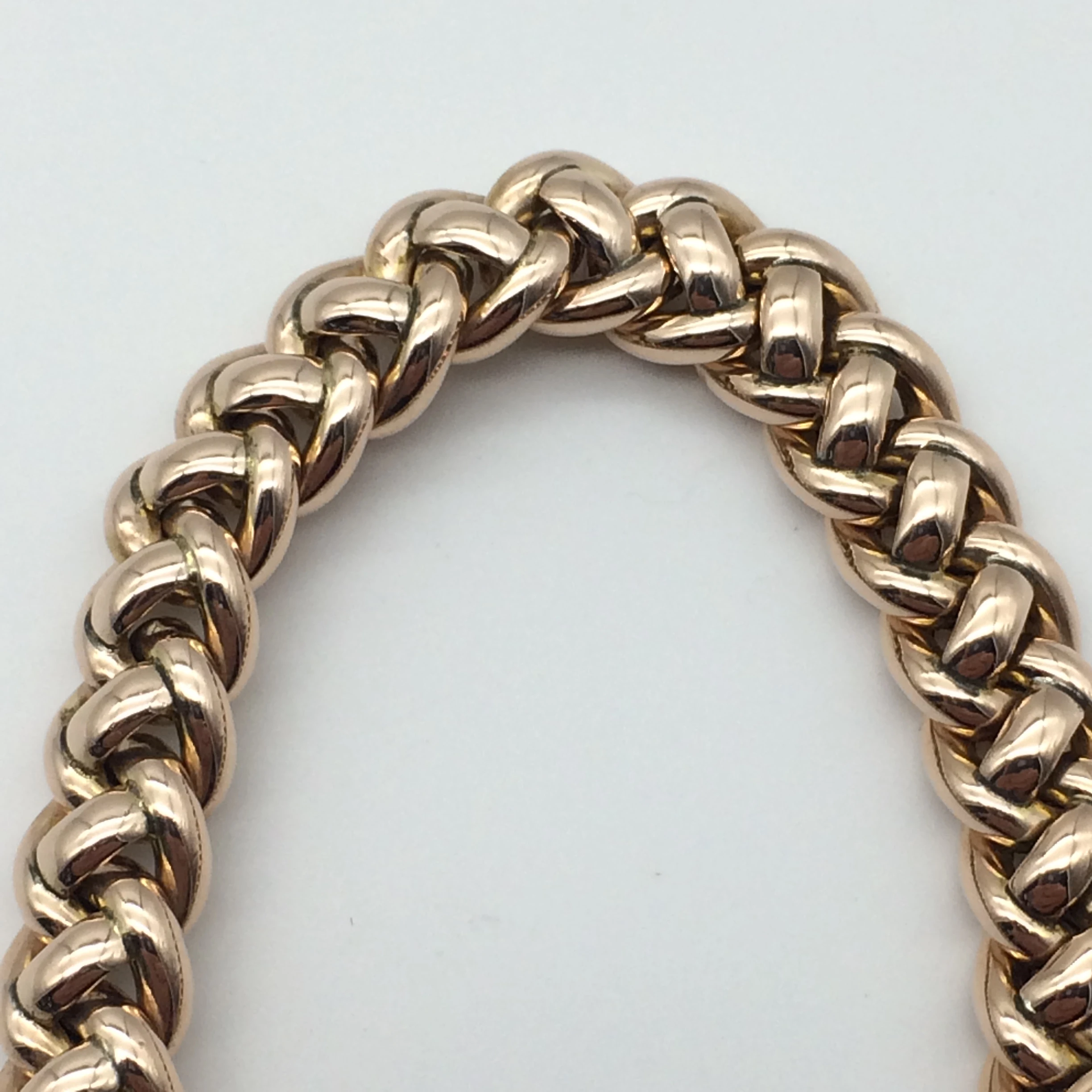 Antique 9ct Rose Gold Padlocked Bracelet