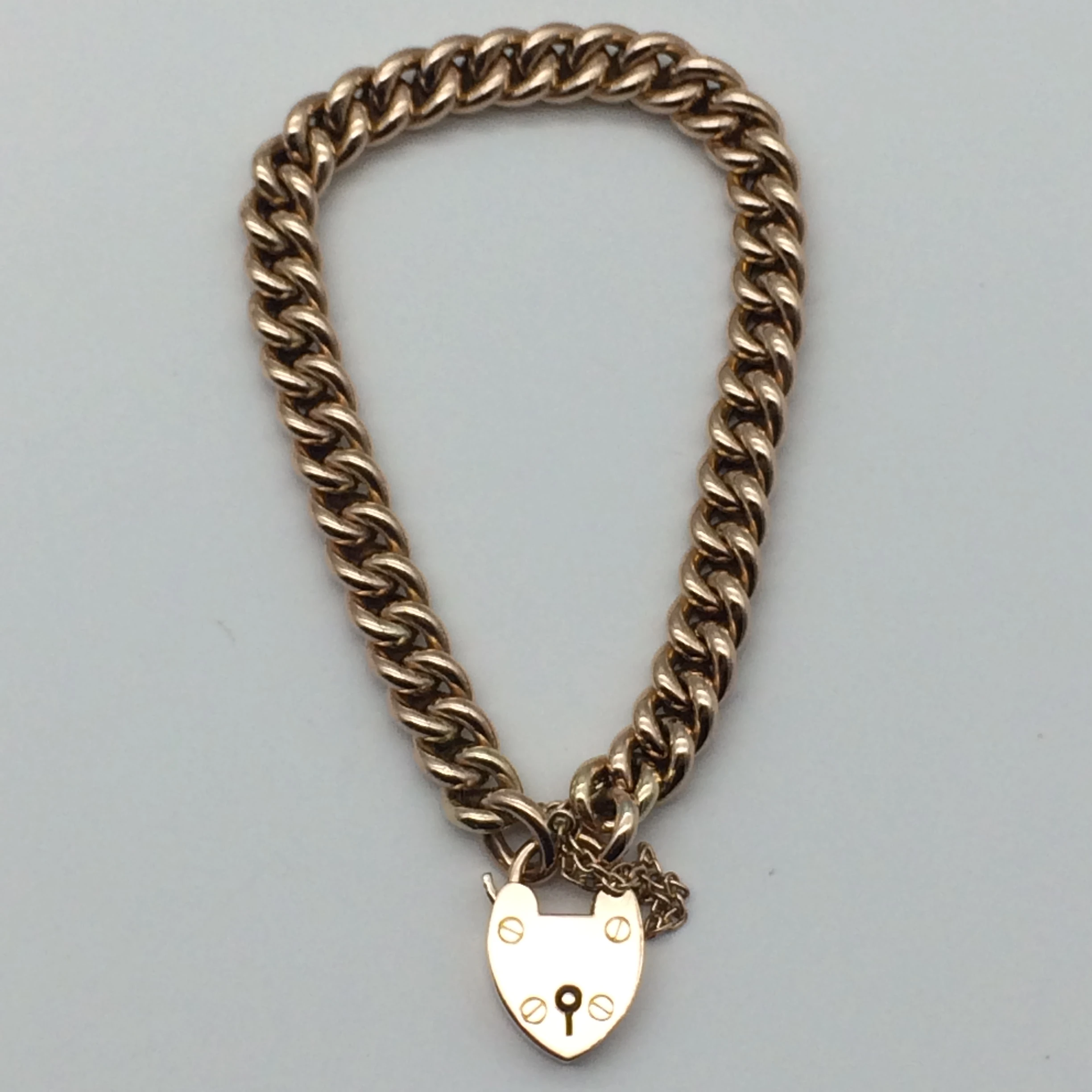 Antique 9ct Rose Gold Padlocked Bracelet