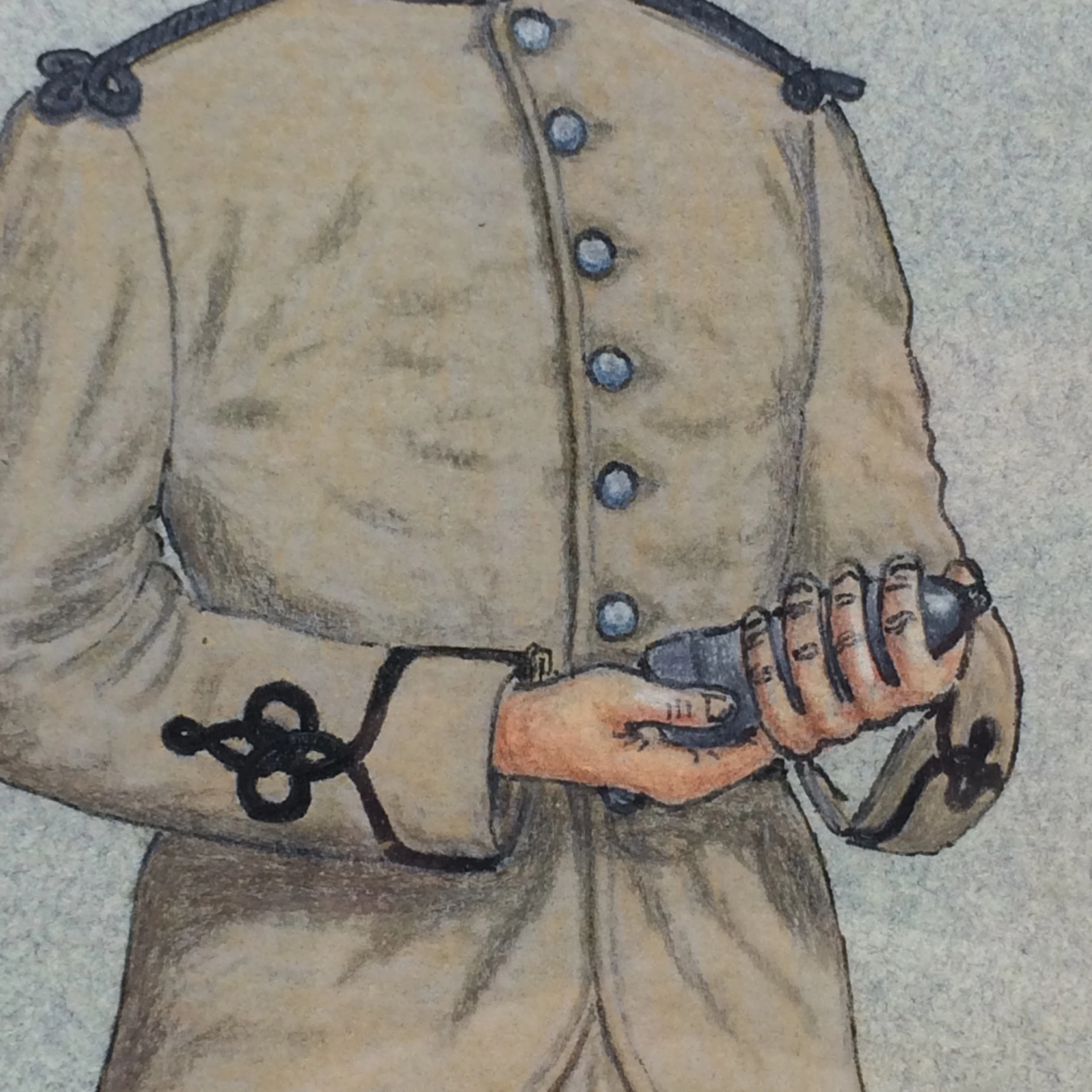 Original Andy May (1936-2016) Drawing/Illustration ‘Durban Rifle Guard Artillery 1862-1870’