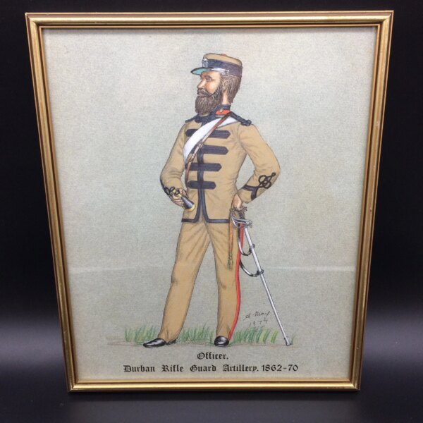 Original Andy May (1936-2016) Drawing/Illustration ‘Durban Rifle Guard Artillery 1862 – 1870’