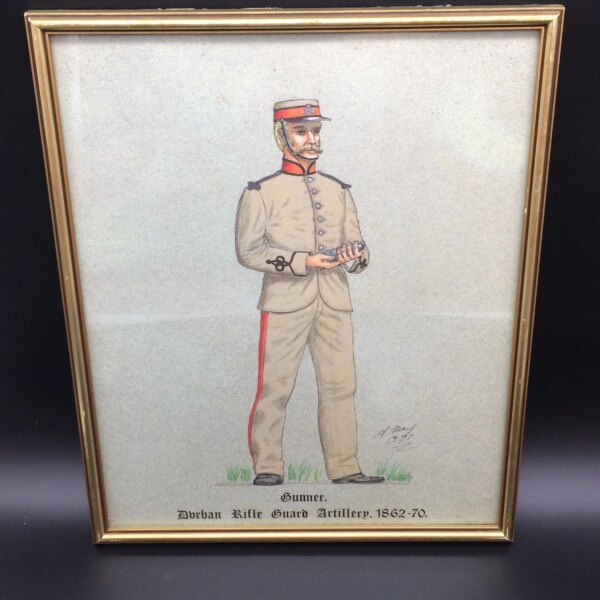 Original Andy May (1936-2016) Drawing/Illustration ‘Durban Rifle Guard Artillery 1862-1870’