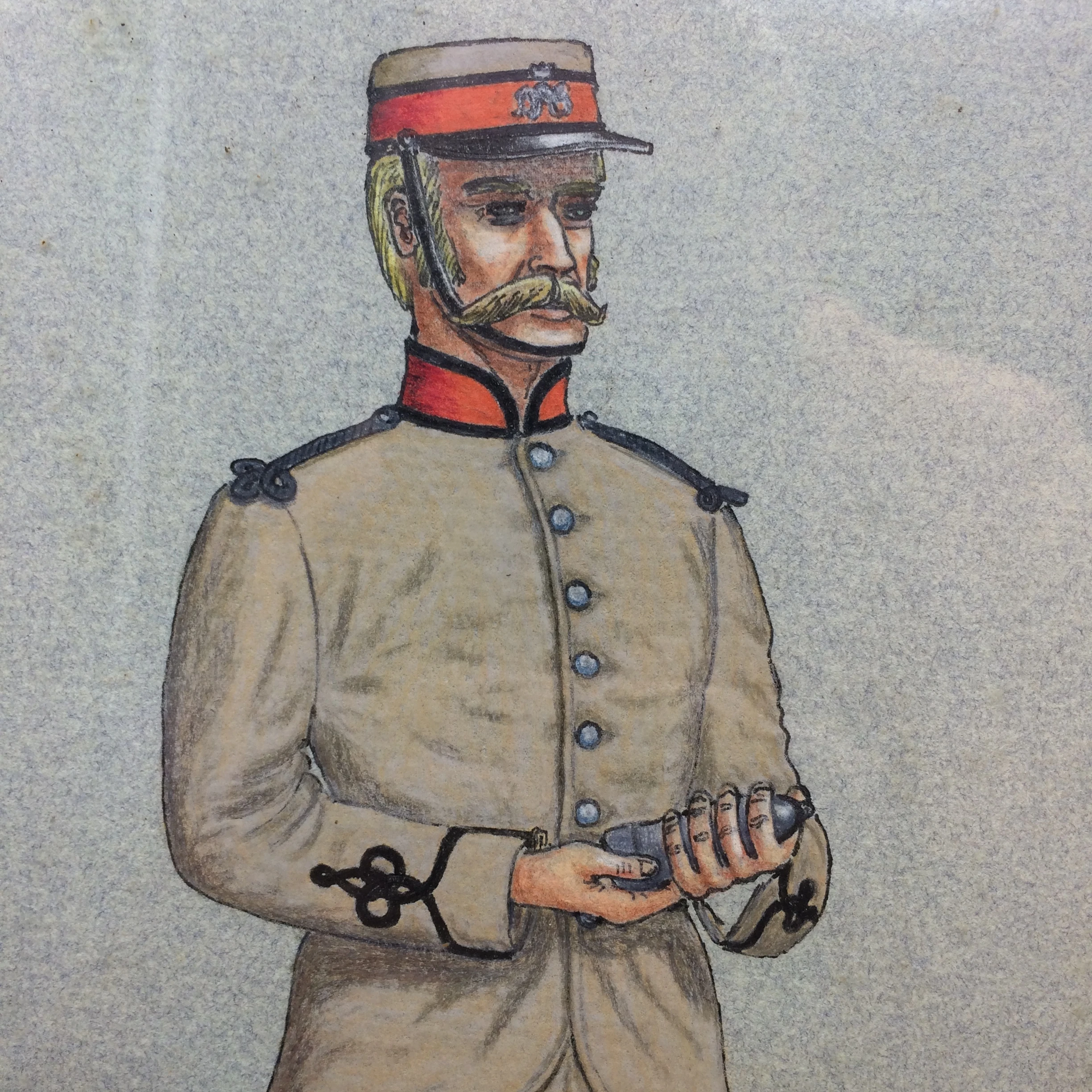 Original Andy May (1936-2016) Drawing/Illustration ‘Durban Rifle Guard Artillery 1862-1870’