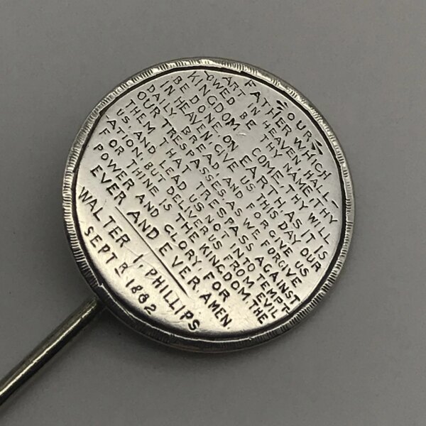 Victorian Silver ‘P.O.W. / Trench Art’ Lord’s Prayer Pin (1882)