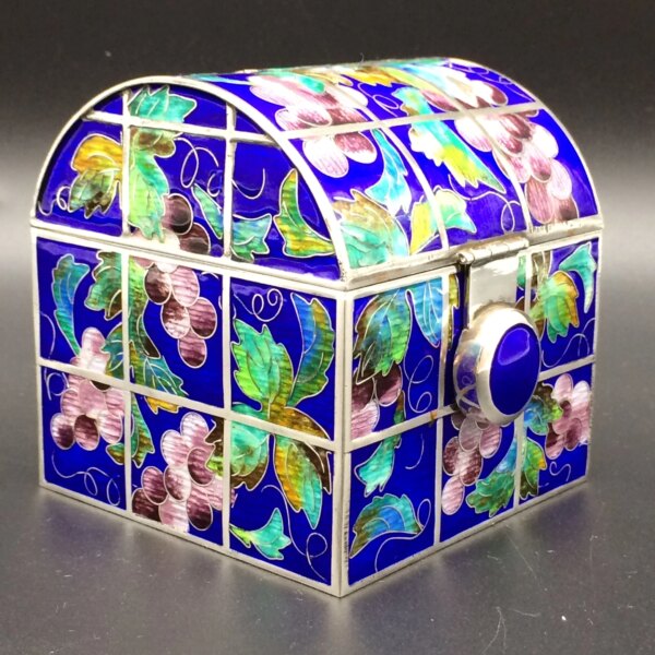Exciting Korean Solid Silver Enamel/Cloisonné Jewellery Box
