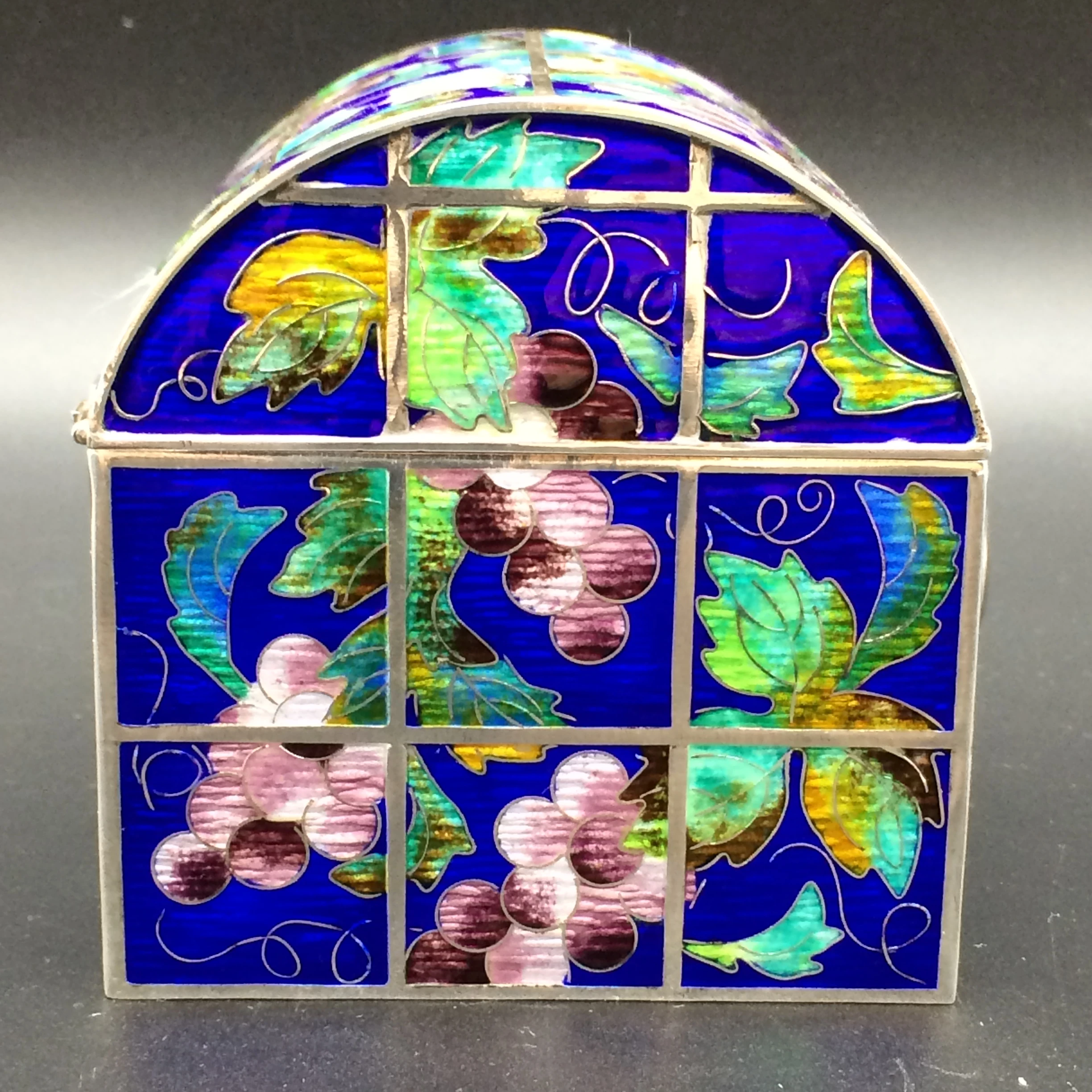 Exciting Korean Solid Silver Enamel/Cloisonné Jewellery Box