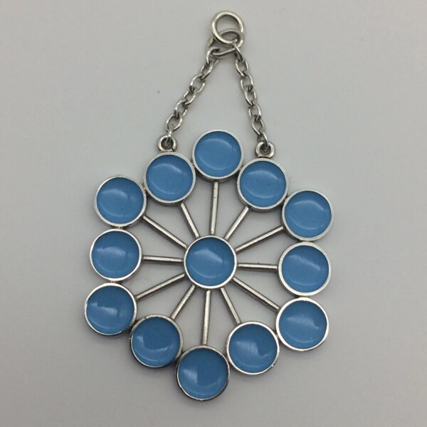 Very Rare Georg Jensen Enamel Pendant by Astrid Fog