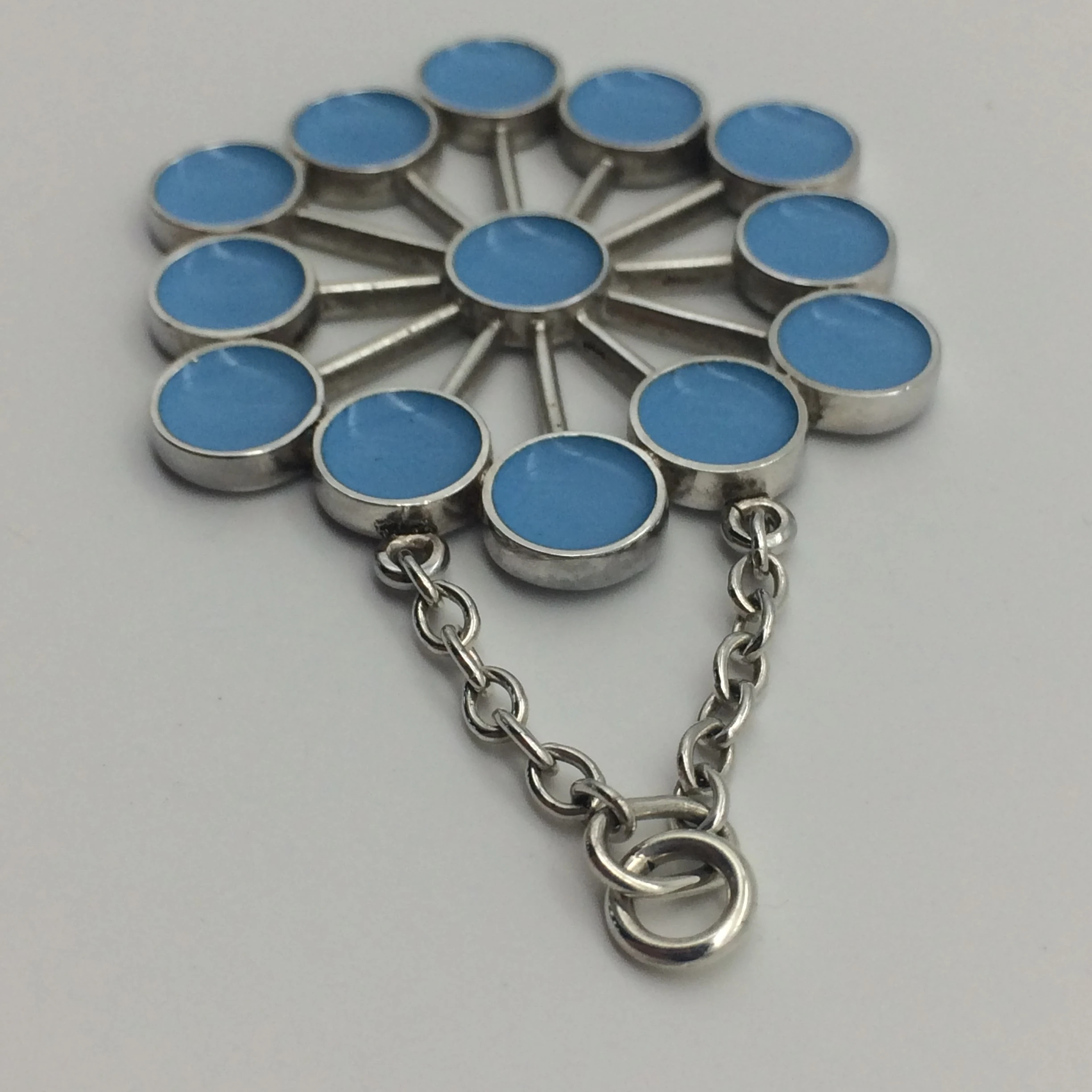 Very Rare Georg Jensen Enamel Pendant by Astrid Fog