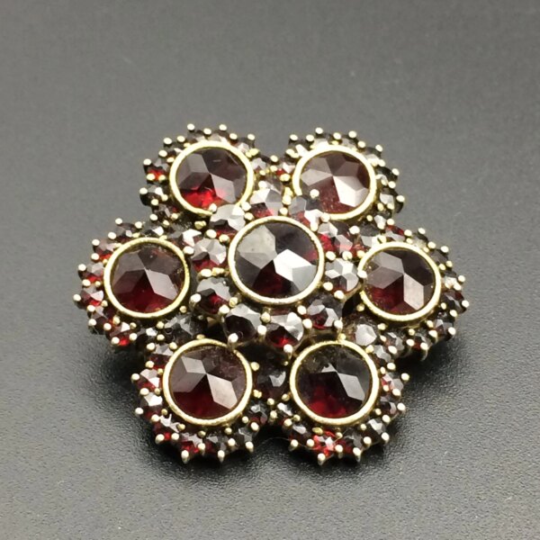 Gorgeous Antique Bohemian Garnet Brooch