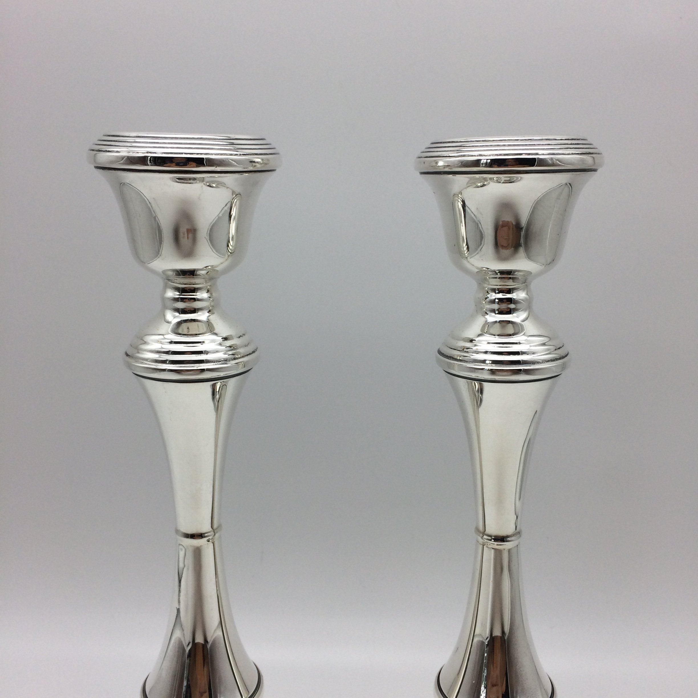 Elegant Pair of Sterling Silver Candlesticks