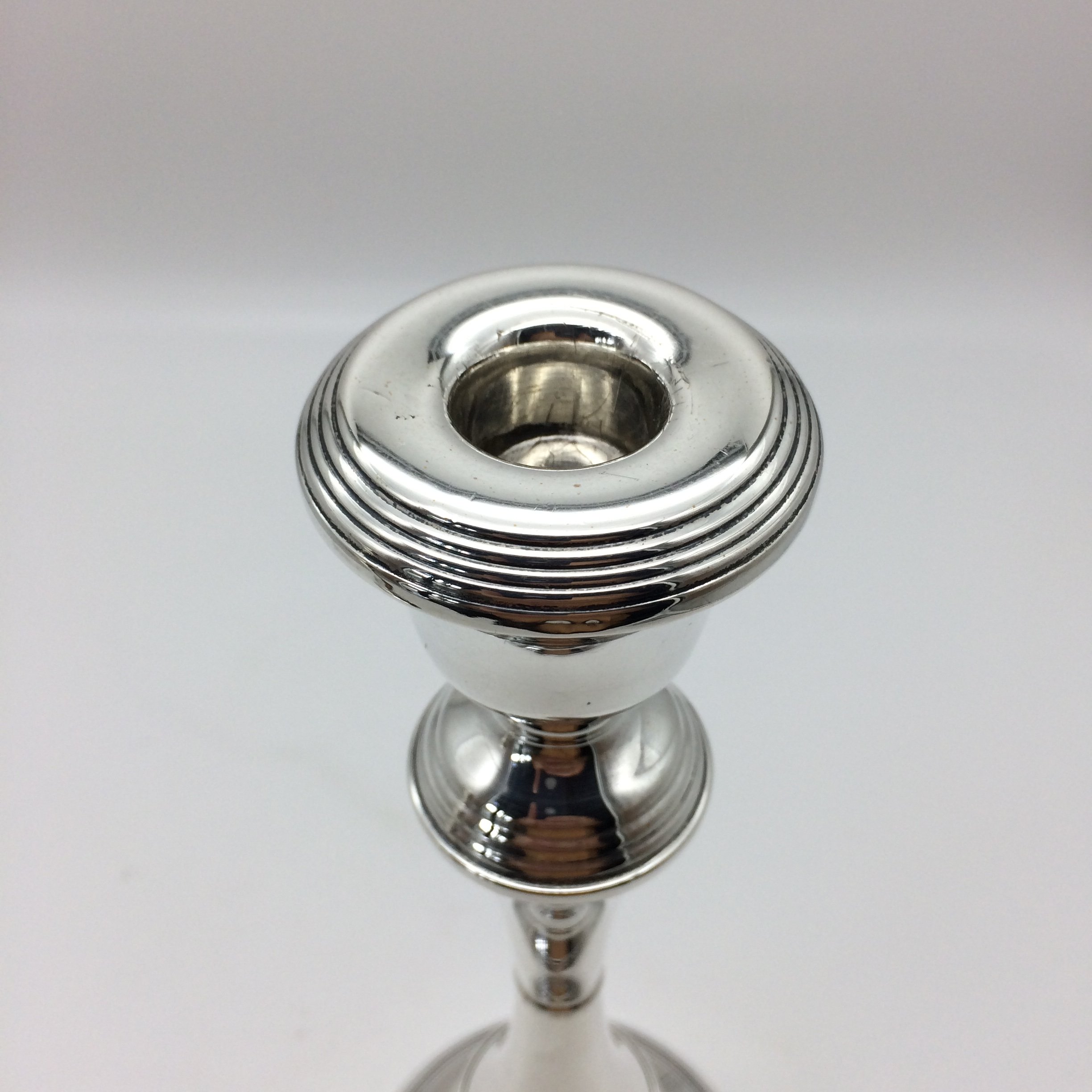 Elegant Pair of Sterling Silver Candlesticks