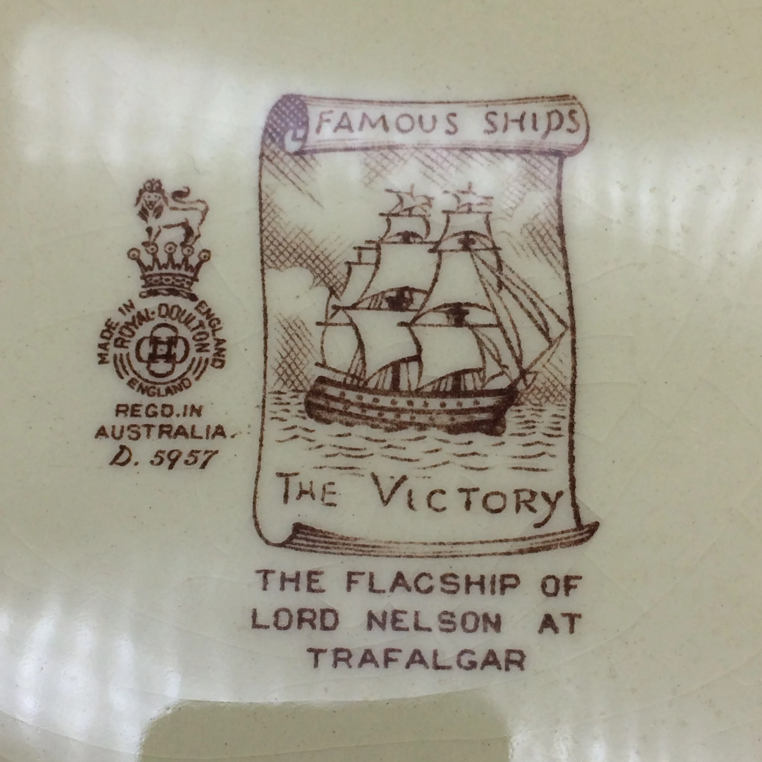 Royal Doulton Famous Ships ‘H.M.S. Victory’ Wall Charger (D5957)