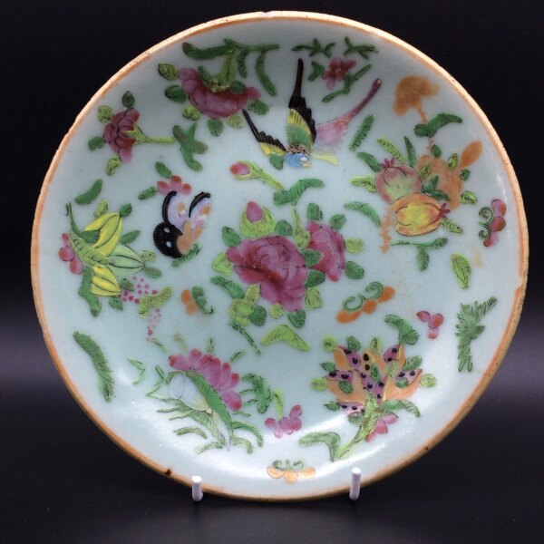 Antique Chinese Cantonese Celadon Plate