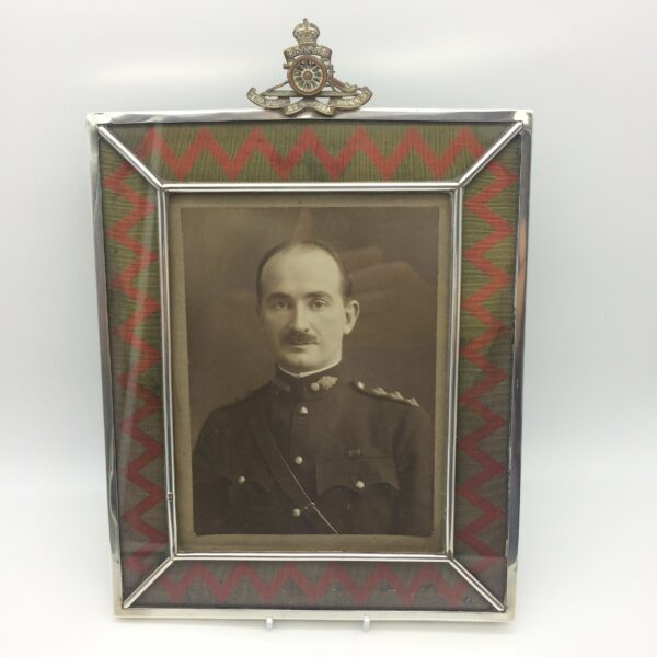 Unusual Antique Silver WWI Royal Artillery Photo Frame