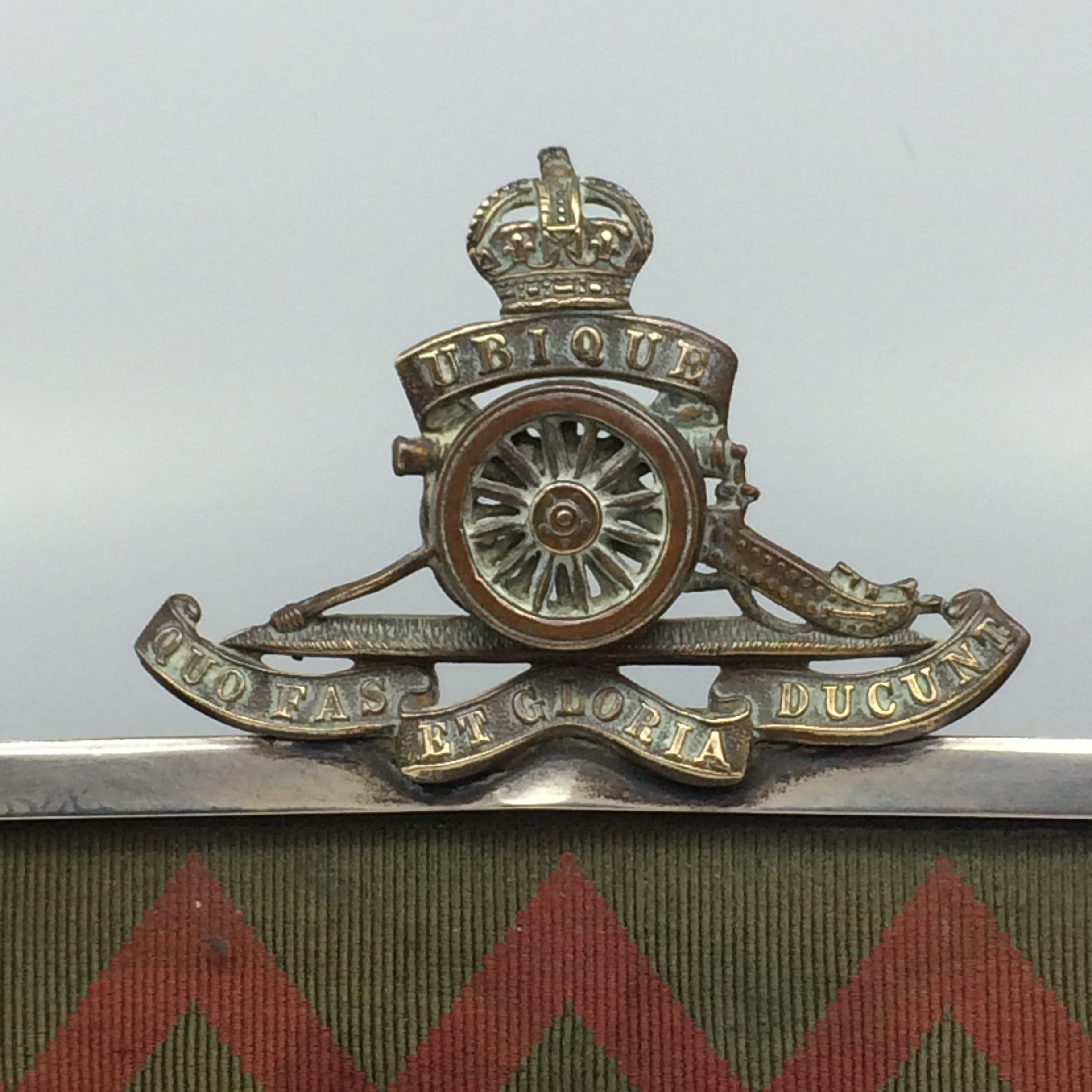 Unusual Antique Silver WWI Royal Artillery Photo Frame