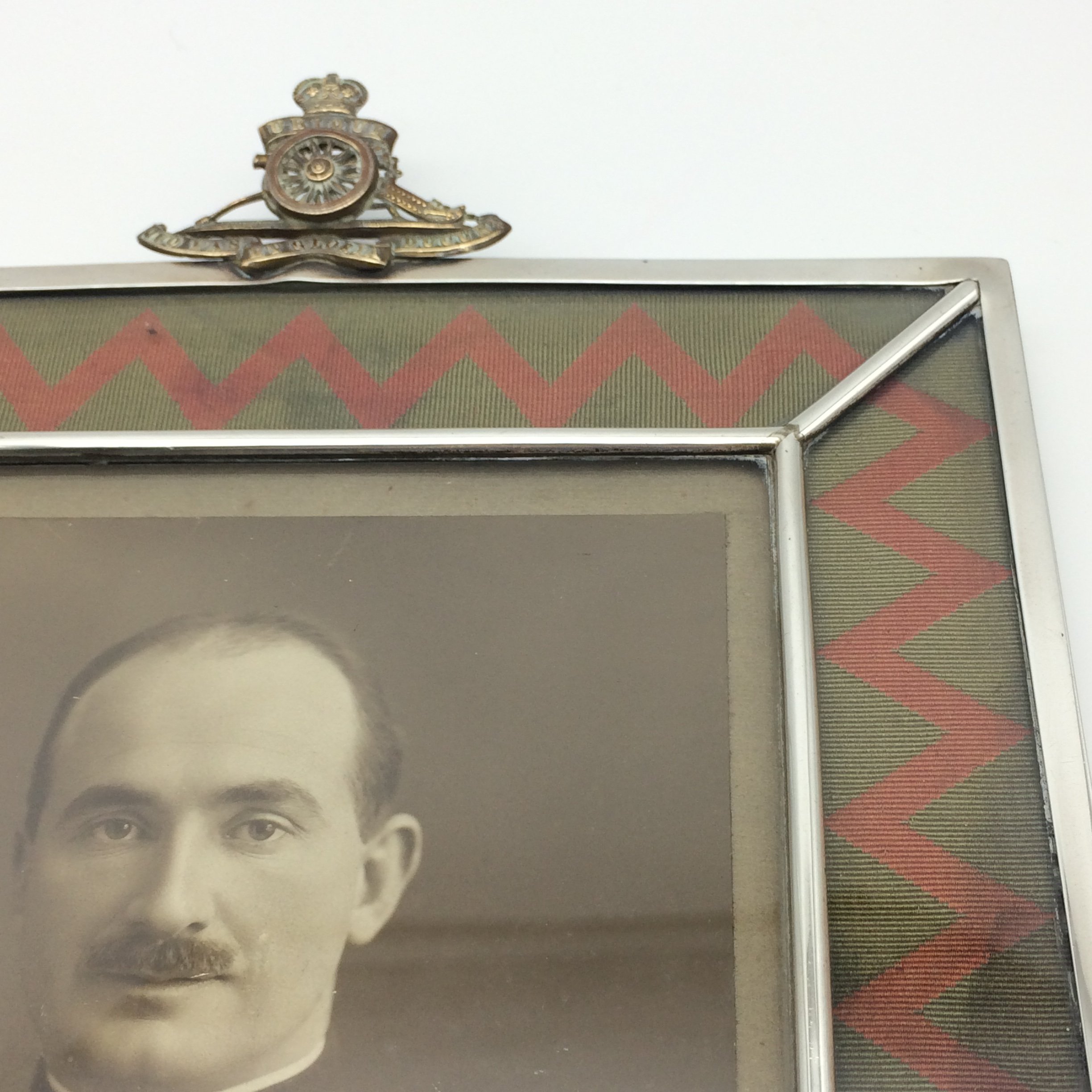 Unusual Antique Silver WWI Royal Artillery Photo Frame