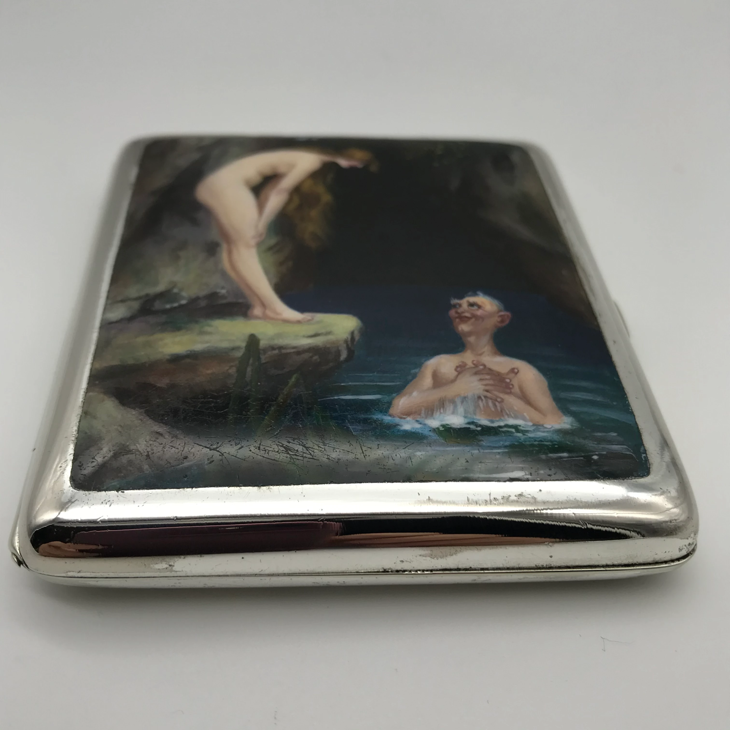 Rare Erotic Enamel Cigarette Case (C.1900)