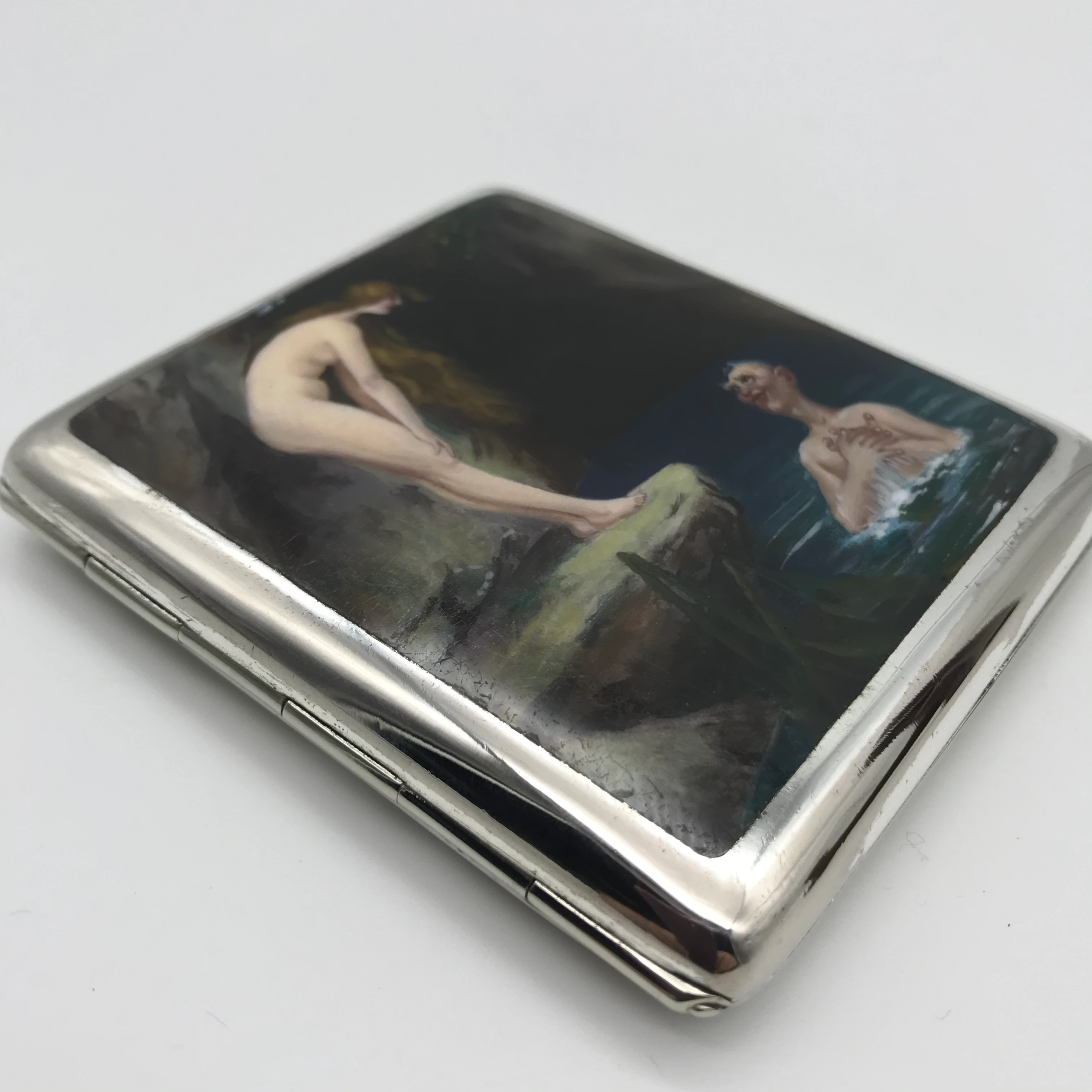 Rare Erotic Enamel Cigarette Case (C.1900)