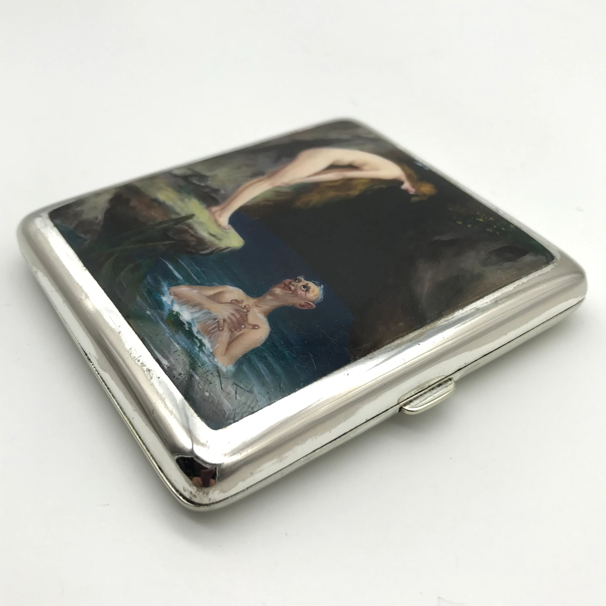 Rare Erotic Enamel Cigarette Case (C.1900)