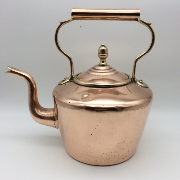 Large Antique Copper & Brass Kettle