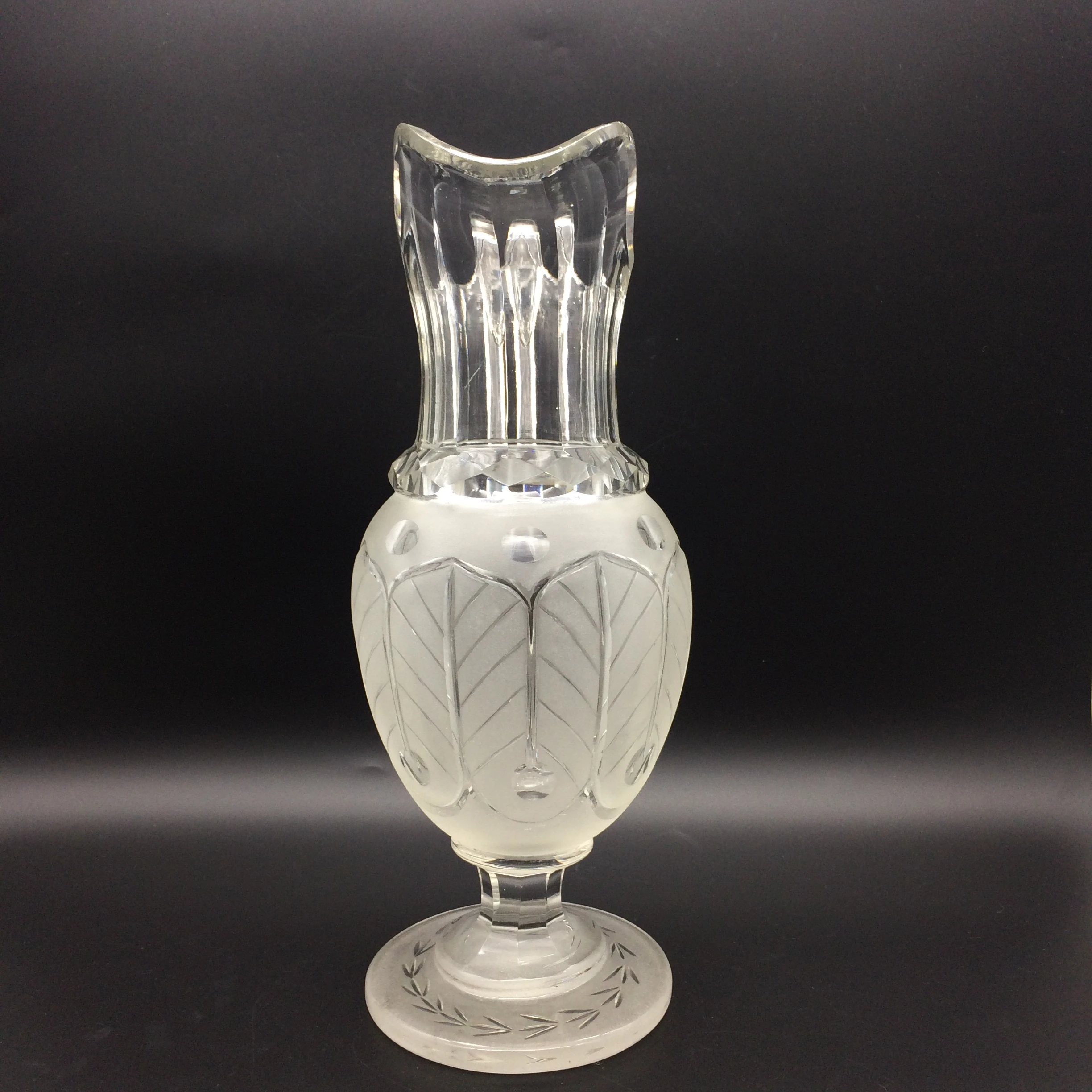 Awesome Large Vintage Acid Etched Crystal Jug