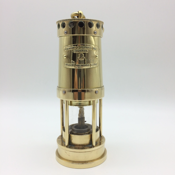 Solid Brass ‘E. THOMAS & WILLIAMS’ Welsh Miners Safety Lamp