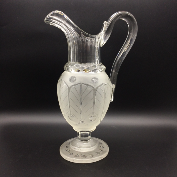 Awesome Large Vintage Acid Etched Crystal Jug