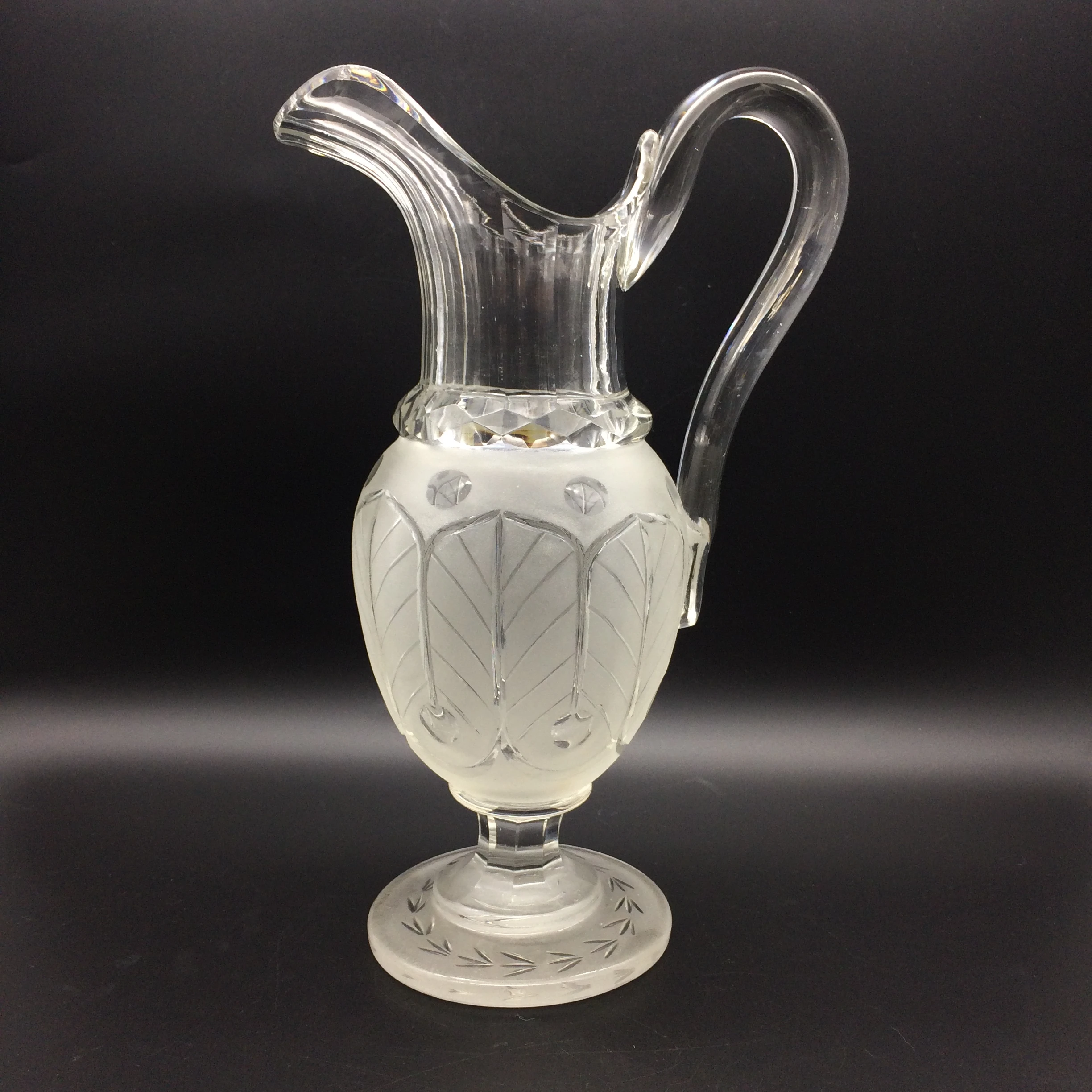 Awesome Large Vintage Acid Etched Crystal Jug