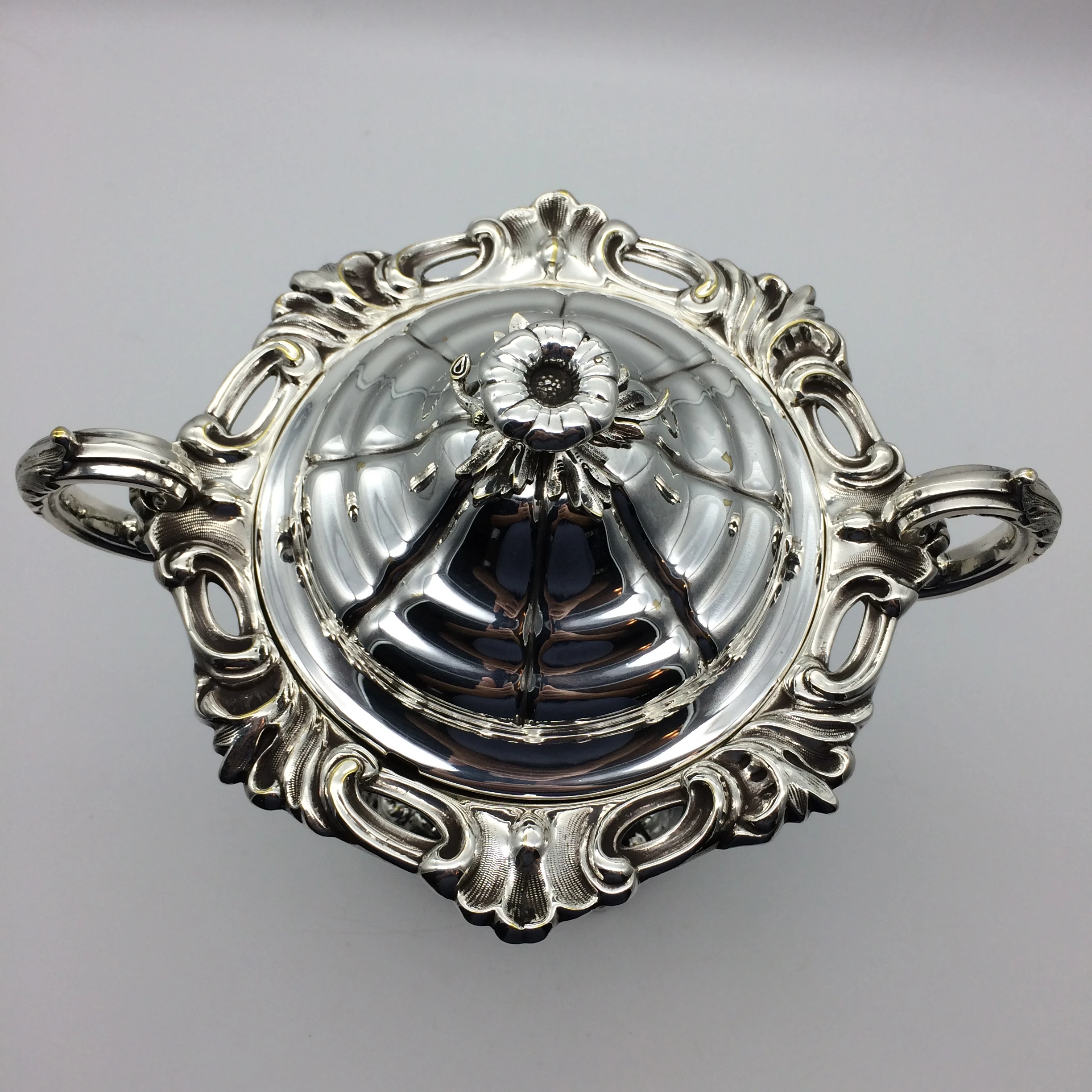 Rare Victorian Silver-Plated Caviar Stand and Cover