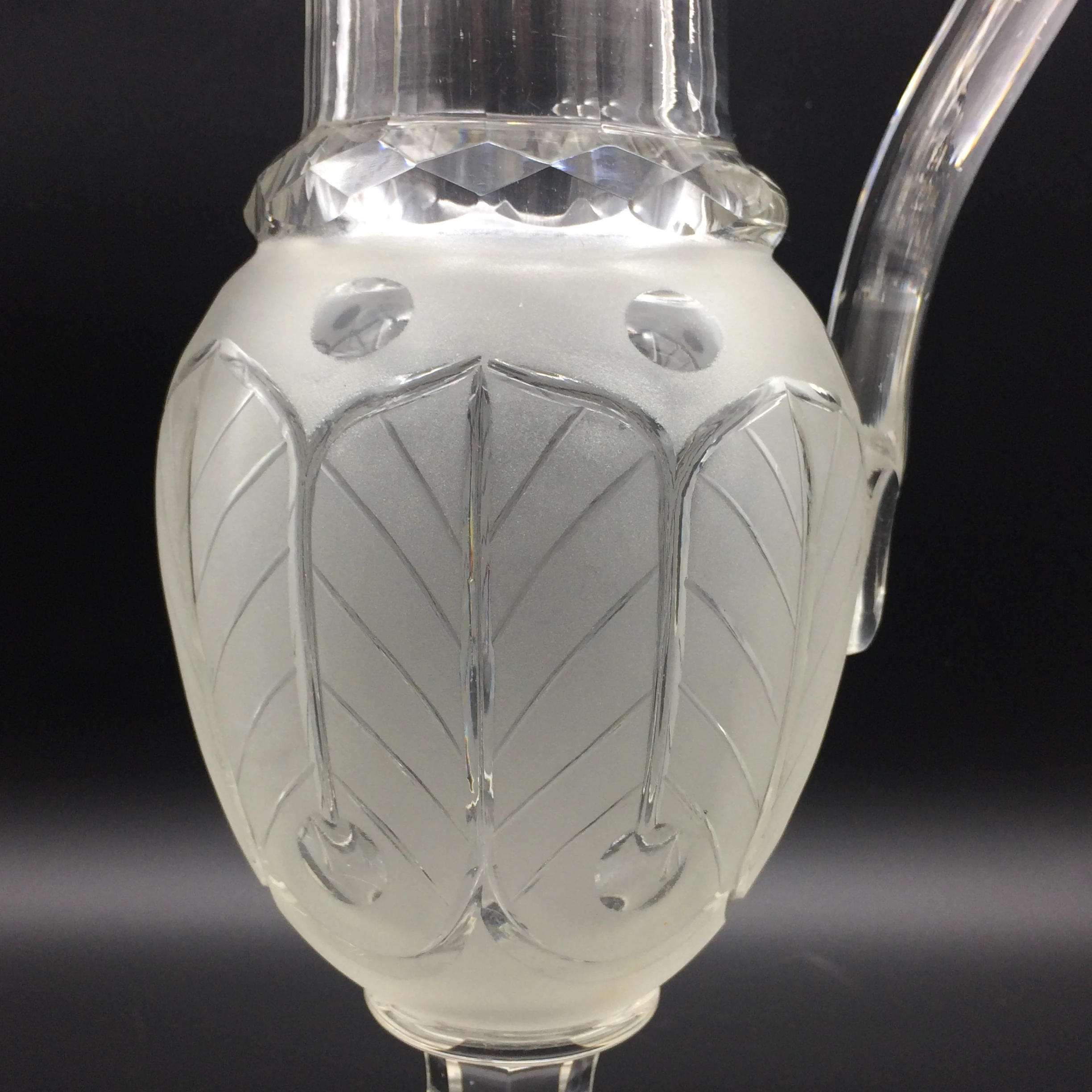 Awesome Large Vintage Acid Etched Crystal Jug