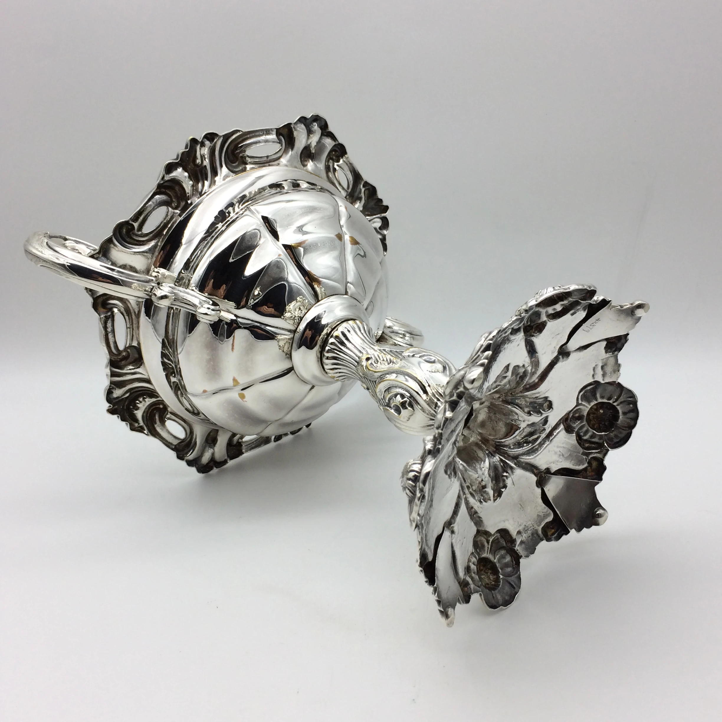 Rare Victorian Silver-Plated Caviar Stand and Cover