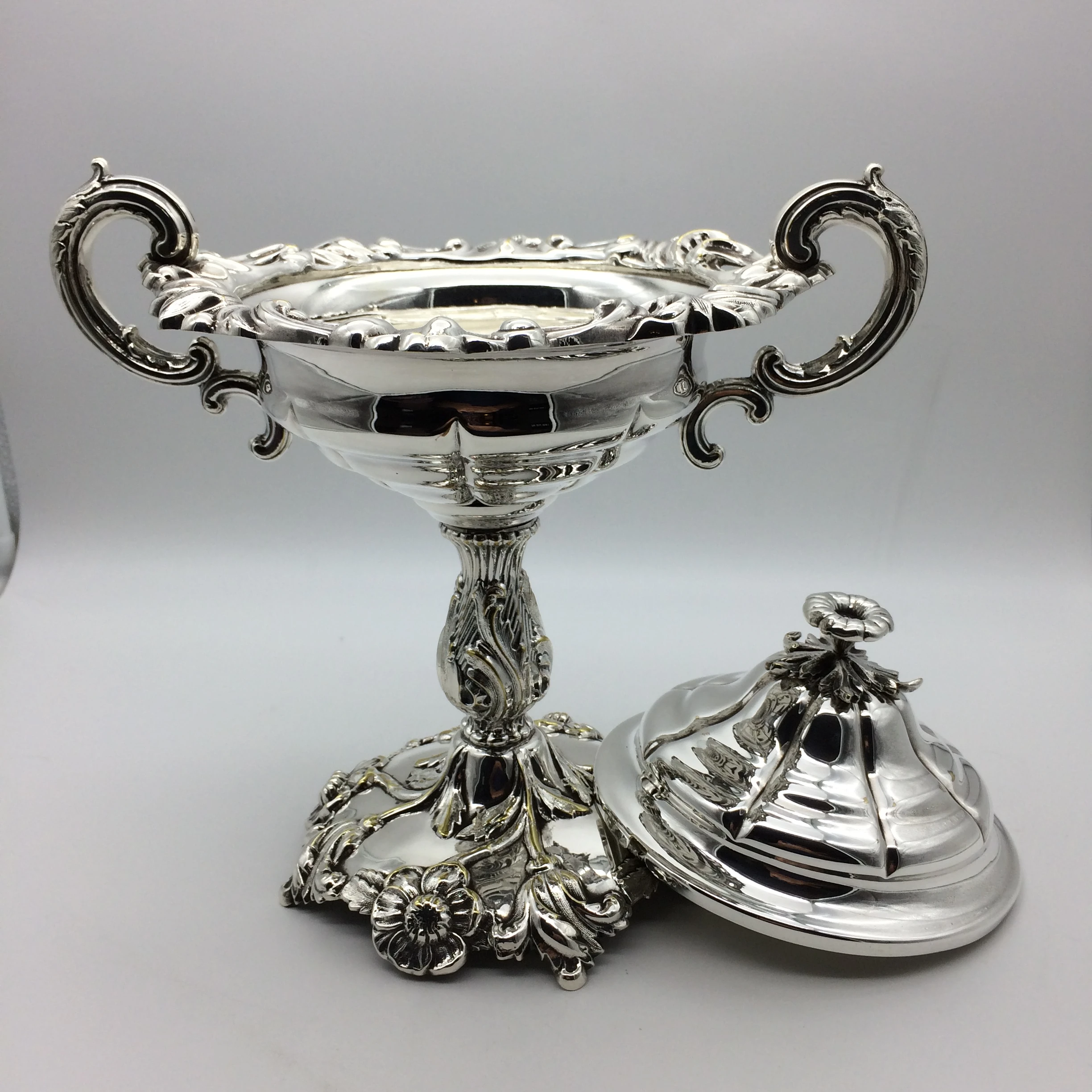 Rare Victorian Silver-Plated Caviar Stand and Cover