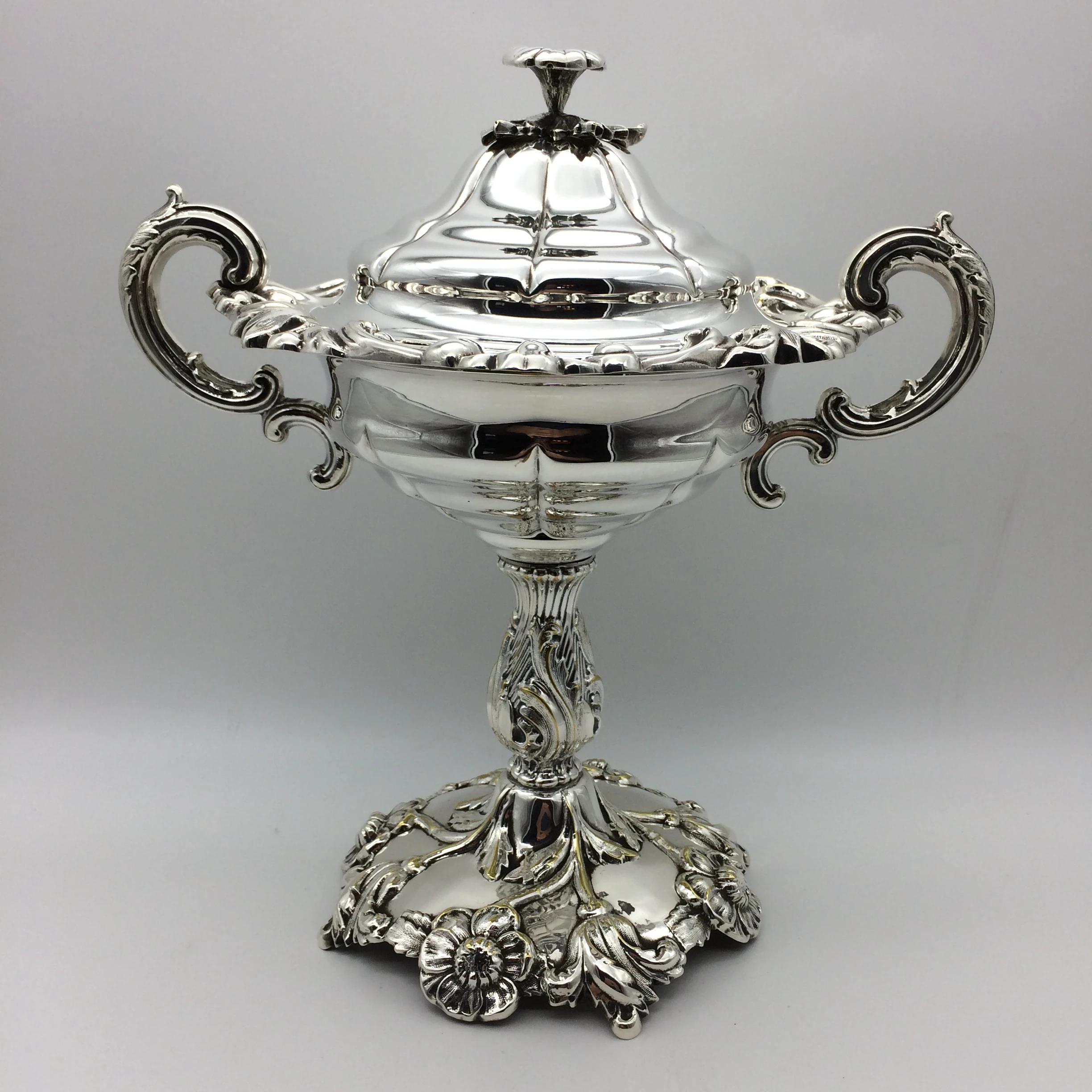 Rare Victorian Silver-Plated Caviar Stand and Cover