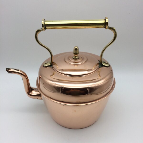 Large Antique Copper & Brass Kettle