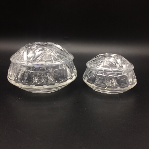 Lovely Vintage Crystal Trinket Bowls & Lids