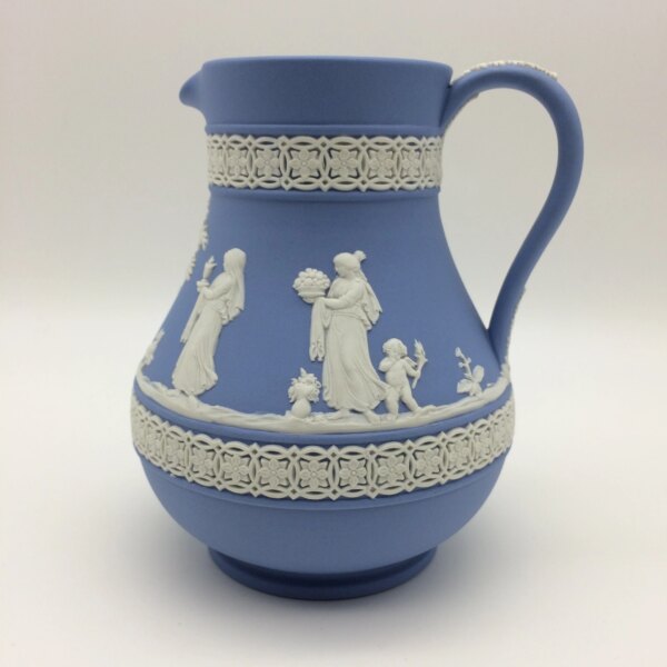 Early Large Blue Wedgwood Jasperware Jug