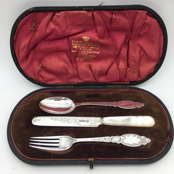 Antique Cased Sterling Silver Christening Set (1902)