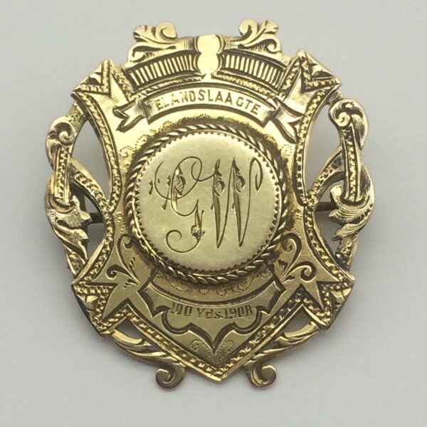 Rare Antique Gold ‘ELANDSLAAGTE’ Sports Award