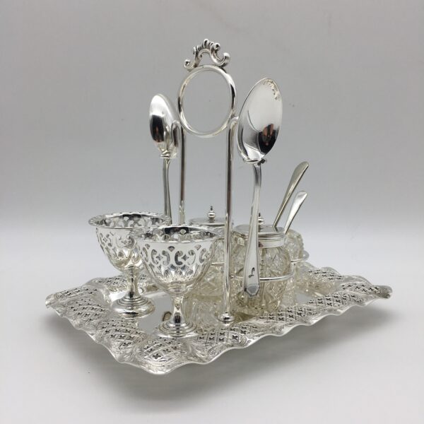 Superb Vintage Silver-Plated ‘Egg Cup Cruet Set’