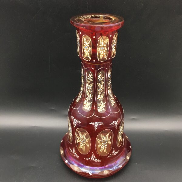 Rare Antique ‘Bohemian Ruby Glass Hookah’ Base