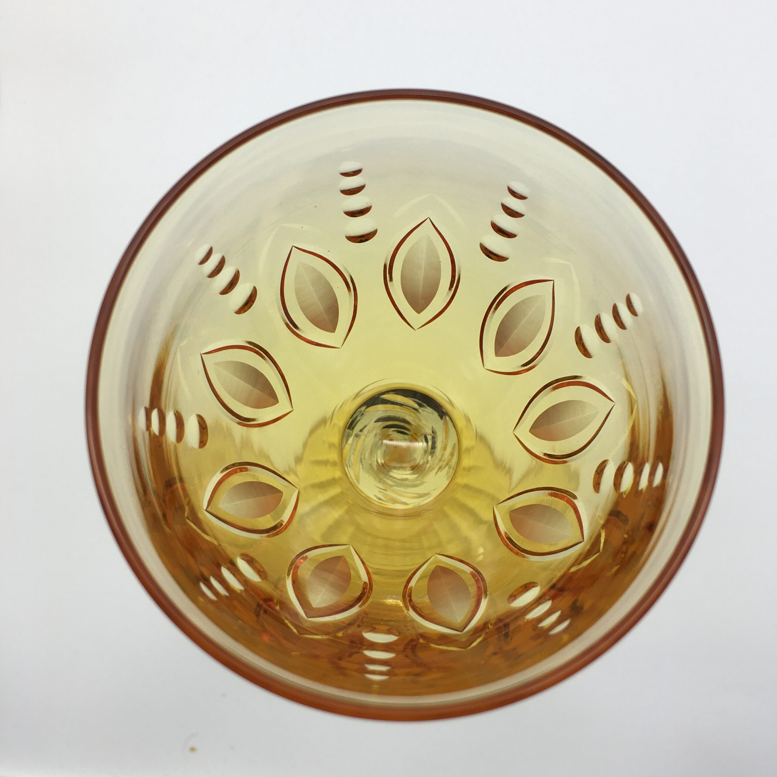 Rare Amazing Set of ‘Stuart Crystal’ Amber Hock/Wine Glasses - Image 4