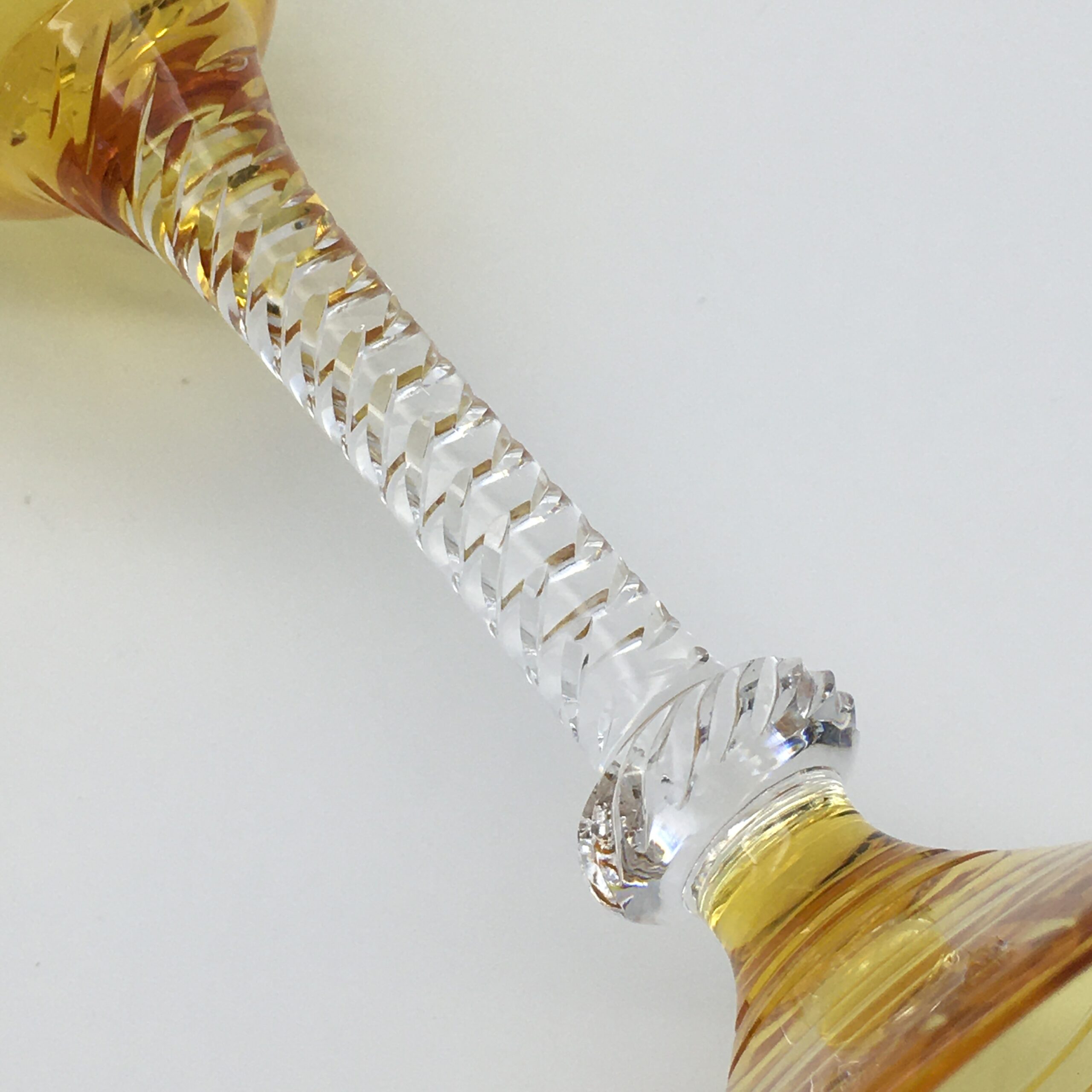 Rare Amazing Set of ‘Stuart Crystal’ Amber Hock/Wine Glasses - Image 7