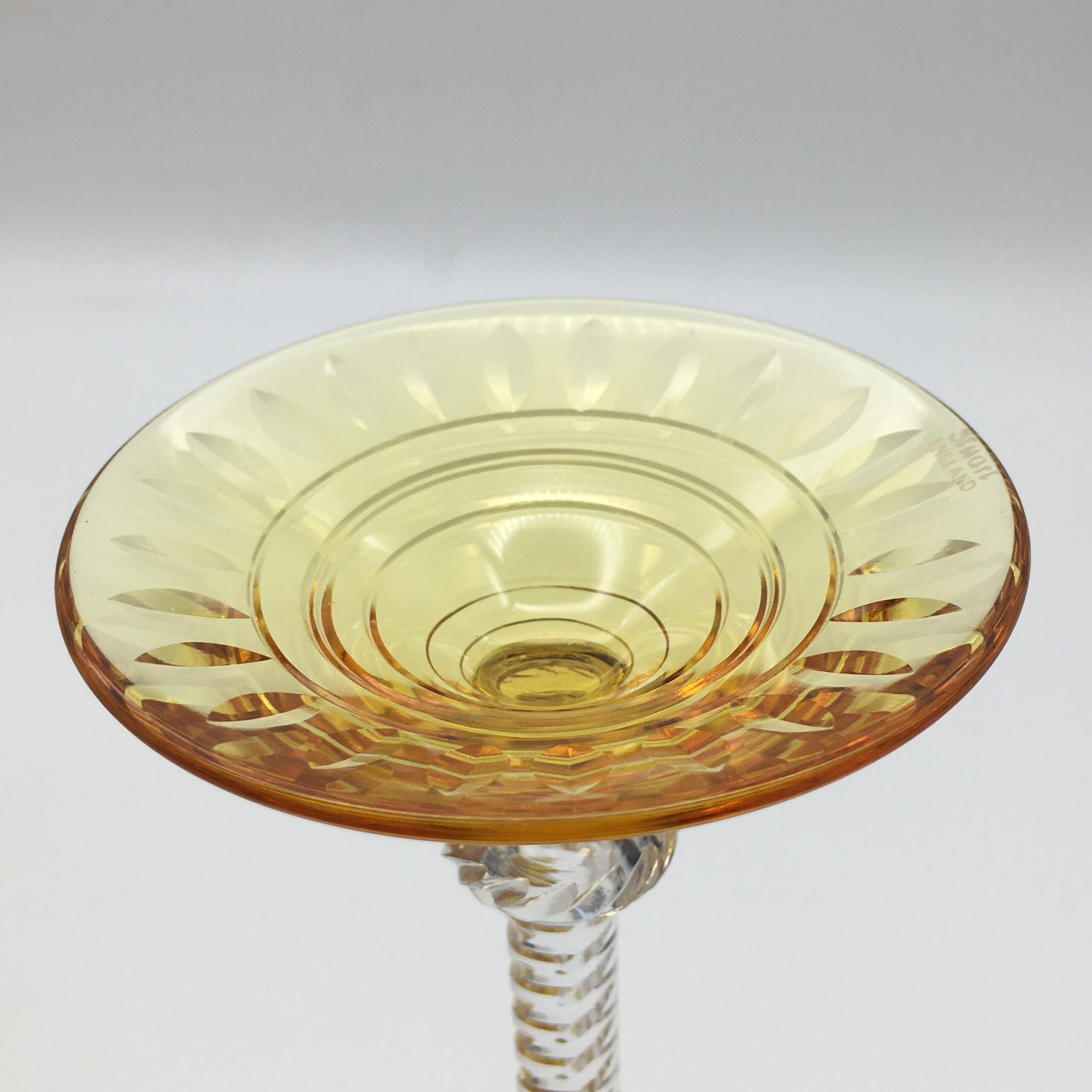Rare Amazing Set of ‘Stuart Crystal’ Amber Hock/Wine Glasses - Image 9