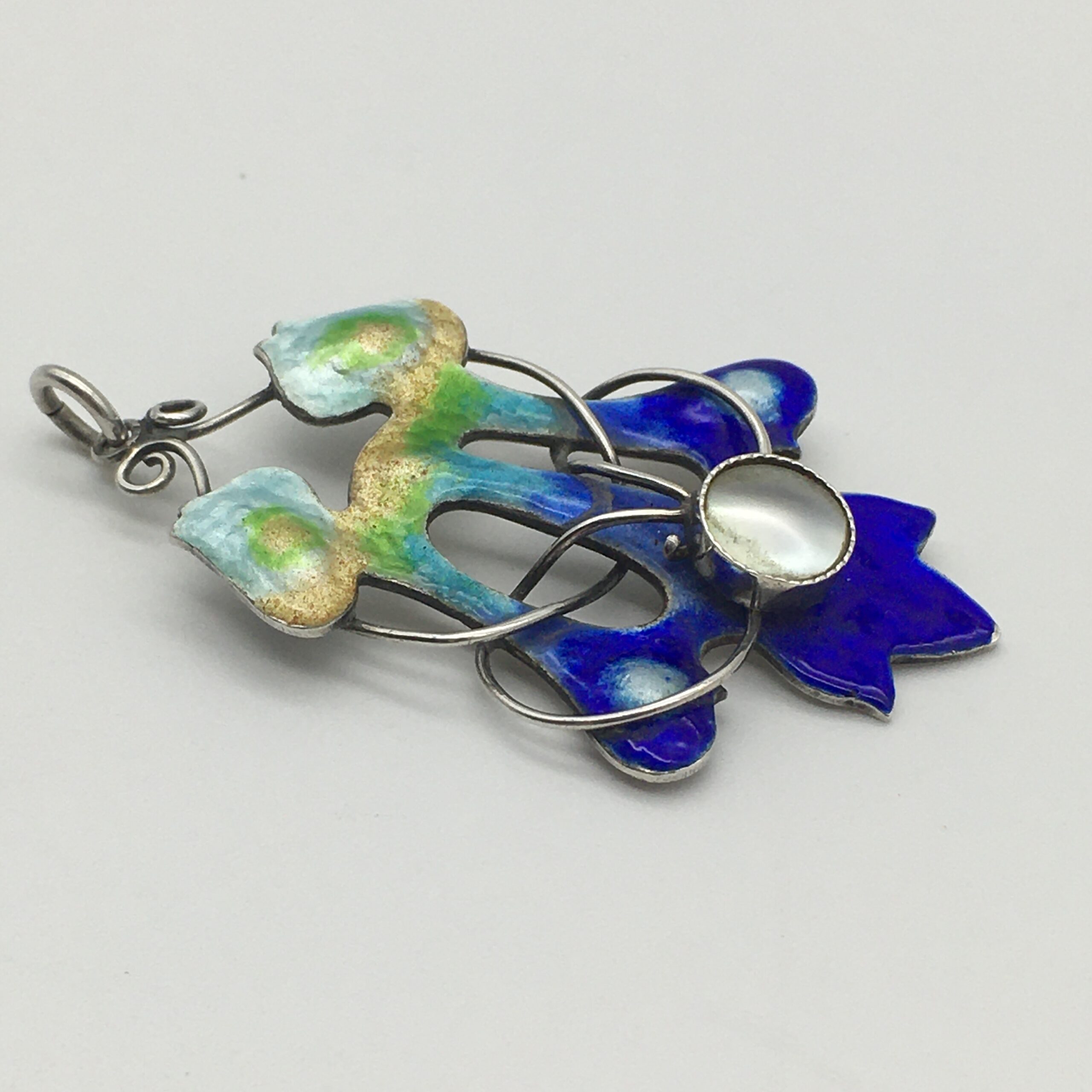 Rare ‘Arts & Crafts’ Silver and Enamel Pendant (Signed) - Image 4