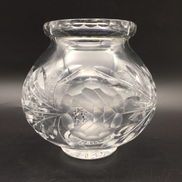 Large Attractive Round Rose-Cut Vase